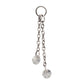 Platinum PVD Titanium Floating CZ Double Round Gem Chain Dangle