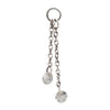 Platinum PVD Titanium Floating CZ Double Round Gem Chain Dangle