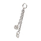 Platinum PVD Titanium Floating CZ Double Round Gem Chain Dangle