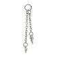 Platinum PVD Titanium Floating CZ Double Kite Shape Gem Chain Dangle