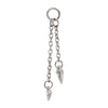 Platinum PVD Titanium Floating CZ Double Kite Shape Gem Chain Dangle