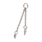 Platinum PVD Titanium Floating CZ Double Kite Shape Gem Chain Dangle