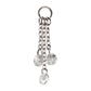Platinum PVD Titanium Floating CZ Triple Round Gem Chain Dangle