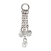 Platinum PVD Titanium Floating CZ Triple Round Gem Chain Dangle