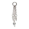 Platinum PVD Titanium Floating CZ Triple Kite Shape Gem Chain Dangle