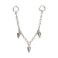 Platinum PVD Titanium Triple Spike Rolo Chain Dangle
