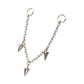 Platinum PVD Titanium Triple Spike Rolo Chain Dangle