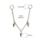 Platinum PVD Titanium Triple Spike Rolo Chain Dangle
