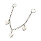 Platinum PVD Titanium Triple Heart Rolo Chain Dangle