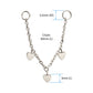 Platinum PVD Titanium Triple Heart Rolo Chain Dangle