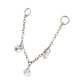Platinum PVD Titanium Triple Round Floating CZ Gem Rolo Chain Dangle