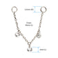 Platinum PVD Titanium Triple Round Floating CZ Gem Rolo Chain Dangle