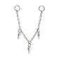 Platinum PVD Titanium Triple Kite Floating CZ Gem Rolo Chain Dangle