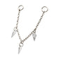 Platinum PVD Titanium Triple Kite Floating CZ Gem Rolo Chain Dangle