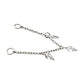 Platinum PVD Titanium Triple Kite Floating CZ Gem Rolo Chain Dangle