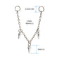 Platinum PVD Titanium Triple Kite Floating CZ Gem Rolo Chain Dangle