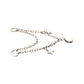 Platinum PVD Titanium Double Star & Crescent Moon 2-Tier Rolo Chain Dangle