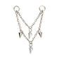Platinum PVD Titanium Double Spike & Kite Gem 2-Tier Chain Dangle