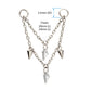 Platinum PVD Titanium Double Spike & Kite Gem 2-Tier Chain Dangle