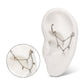 Platinum PVD Titanium Double Spike & Kite Gem 2-Tier Chain Dangle