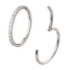 Platinum PVD Titanium 1mm CNC Set Full Clear CZ Eternity Gem Side Facing Hinged Segment Clicker