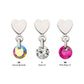 Platinum PVD Titanium Threadless Flat Heart Top with Floating CZ Gem Dangle