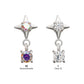 Platinum PVD Titanium Threadless Celestial Star Top with Prong Set CZ Gem Dangle