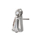 Platinum PVD Titanium Threadless Prong Set Round & Baguette CZ Gem Top