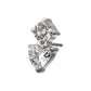 Platinum PVD Titanium Threadless Prong Set Round & Heart Gem Top