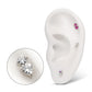 Platinum PVD Titanium Threadless Prong Set Round & Heart Gem Top