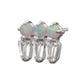 Platinum PVD Titanium Threadless Triple Cluster Top with Prong Set Round Opal & Baguette CZ Gem