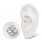 Platinum PVD Titanium Threadless Triple Cluster Top with Prong Set Round Opal & Baguette CZ Gem