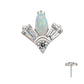 Platinum PVD Titanium Threadless Triple Cluster Top with Prong Set Round Opal & Baguette CZ Gem