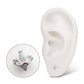 Platinum PVD Titanium Threadless Triple Cluster Top with Prong Set Round Opal & Baguette CZ Gem
