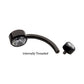 Black PVD Titanium Internally Threaded Bezel Set Double CZ Smooth Rounded Back Fixed Bottom Navel Ring