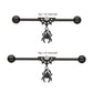 Black PVD Titanium Internally Threaded Gem Spiderweb with Spider Dangle & Ball End Industrial Barbell