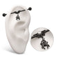 Black PVD Titanium Internally Threaded Gem Spiderweb with Spider Dangle & Ball End Industrial Barbell