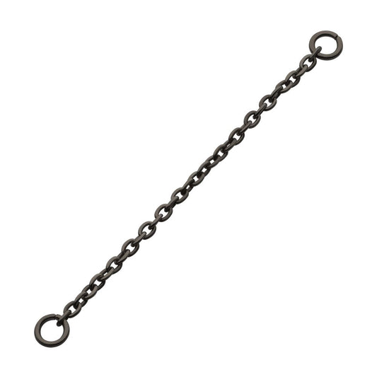 Black PVD Titanium 1.5mm Rolo Chain with 2 Rings