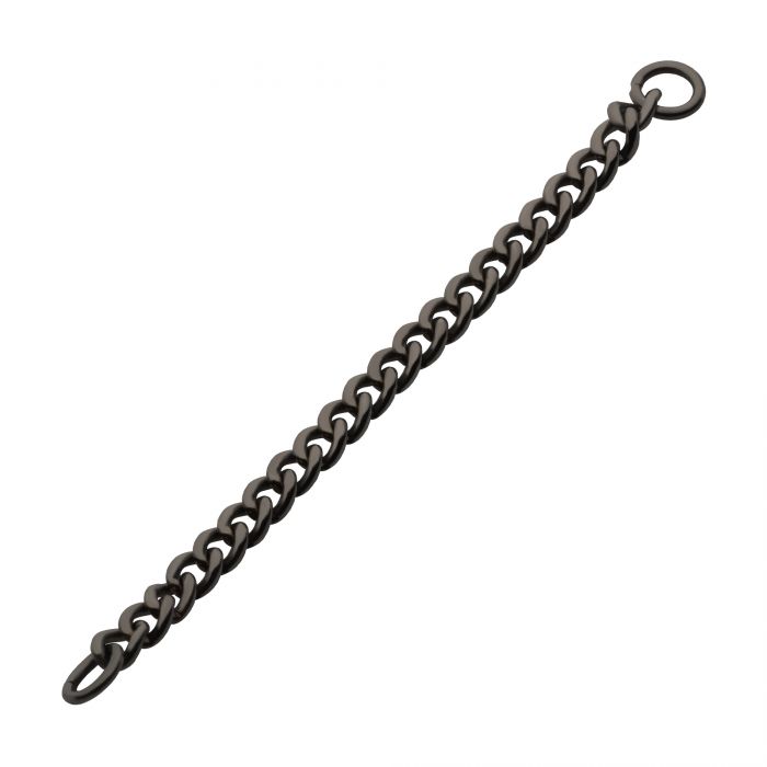 Black PVD Titanium 2.1mm Curb Chain with 2 Rings