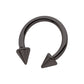 Black PVD Titanium Internally Threaded Spike Ends Circular Barbell