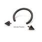 Black PVD Titanium Internally Threaded Spike Ends Circular Barbell