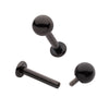 Black PVD Titanium Internally Threaded Labret with 3mm ball and 2.5mm base