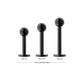 Black PVD Titanium Internally Threaded Labret with 3mm ball and 4mm base