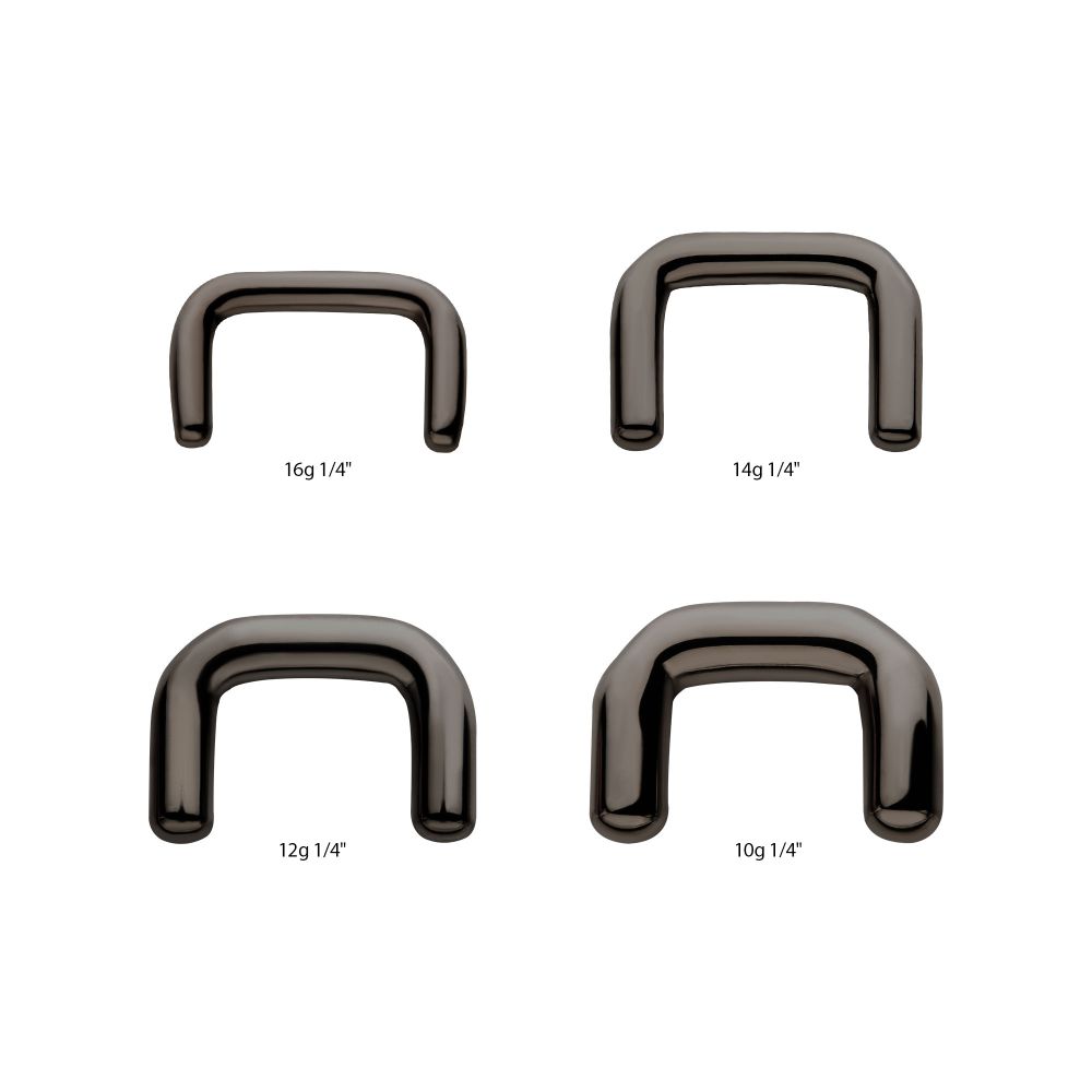 Black PVD Titanium Mini Staple Septum Retainer