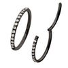 Black PVD Titanium CNC Set Clear CZ Eternity Side Facing Hinged Segment Clicker