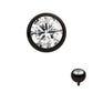 Black PVD Titanium Internally Threaded Bezel Set CZ Front Facing Top