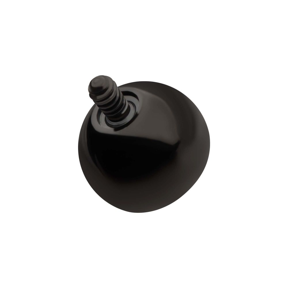 Black PVD Titanium Internally Threaded Bezel Set CZ Front Facing Top