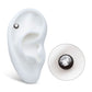 Black PVD Titanium Internally Threaded Bezel Set CZ Front Facing Top