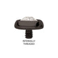 14g Black PVD PVD Titanium Internally Threaded Low Profile Bezel Set Swarovski Crystal Dermal Top