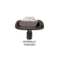 16g Black PVD PVD Titanium Internally Threaded Low Profile Bezel Set Swarovski Crystal Dermal Top